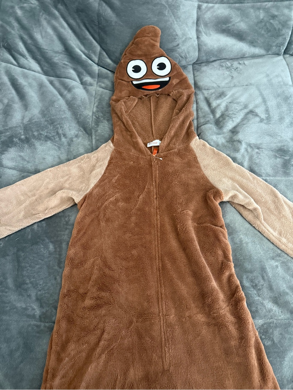 Brown Poop Emoji Hooded Onesie
